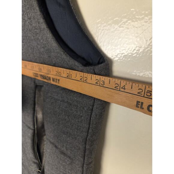 VINCE Men's Vest Size L Gray Wool Black Lamb Leather Trim *Retails $495 - Picture 10 of 12